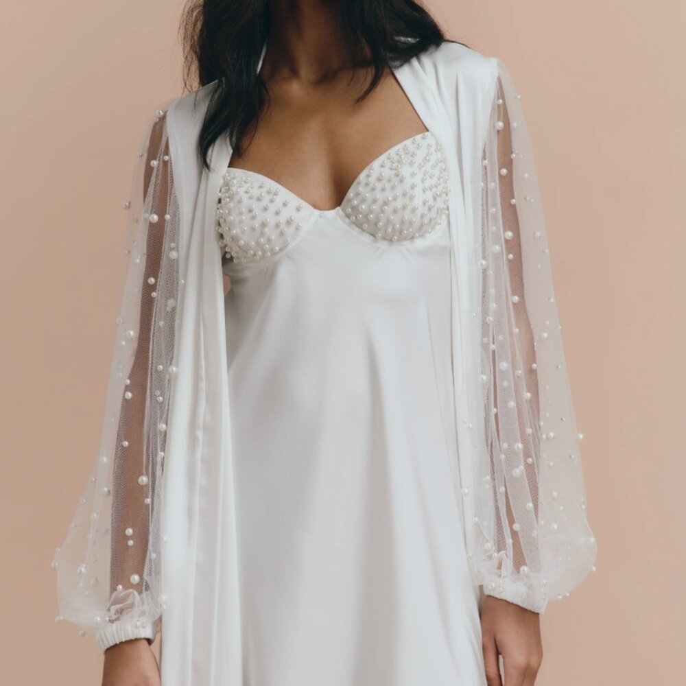 White Bridal Robe - Picture 3 of 4